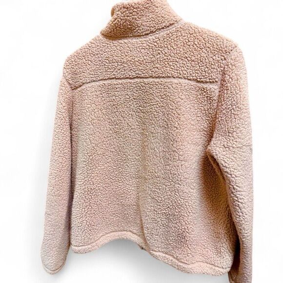 Old Navy (L) Cozy Active Light Pink Sherpa Full Rose Gold Zip Jacket, Large - Picture 2 of 8